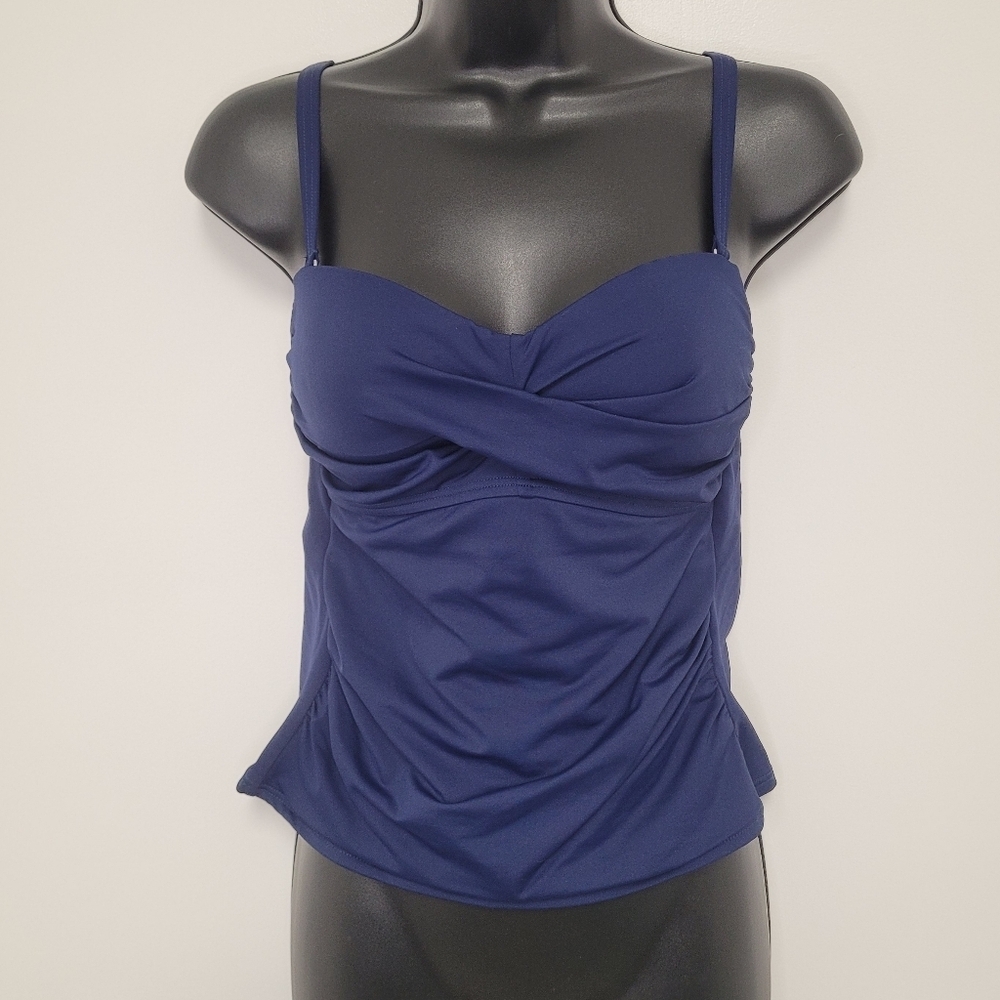 NWT Land’s End Blue Tankini Top sz 4